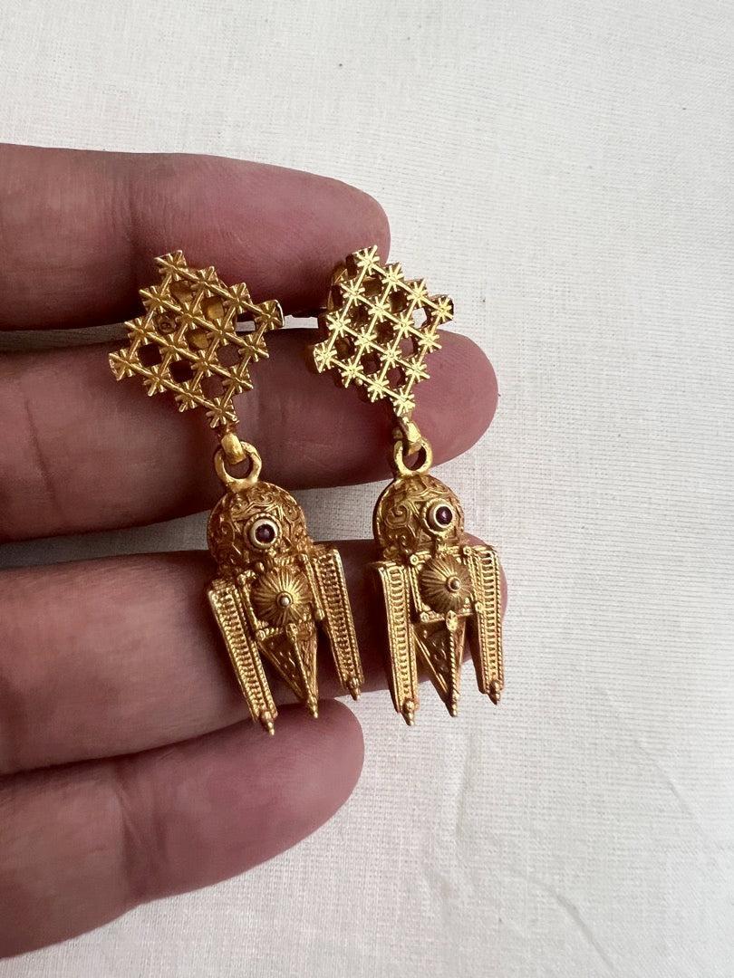 Antique gold polish hangings-Earrings-CI-House of Taamara