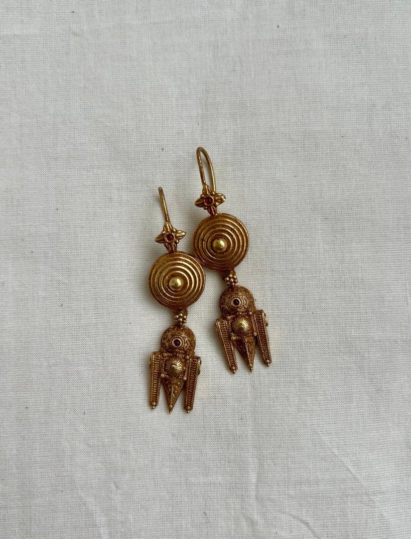 Antique gold polish hangings-Earrings-CI-House of Taamara