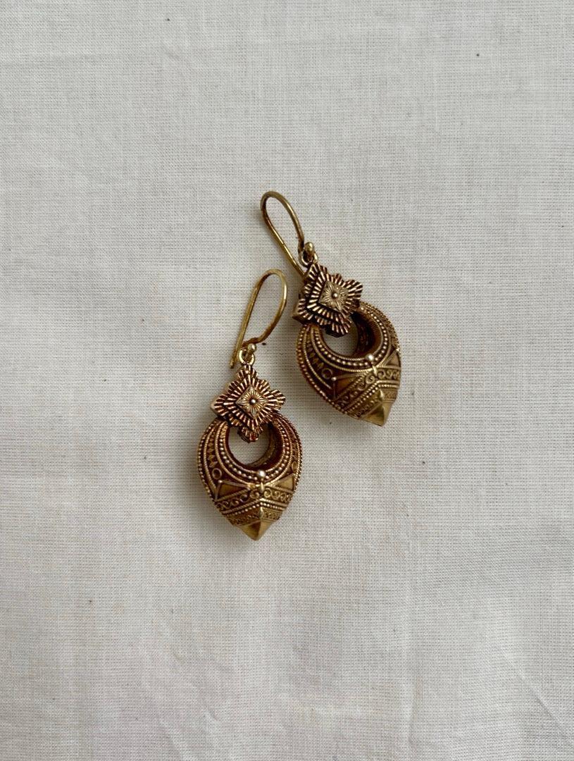 Antique gold polish hangings-Earrings-CI-House of Taamara