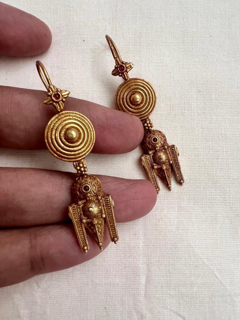 Antique gold polish hangings-Earrings-CI-House of Taamara