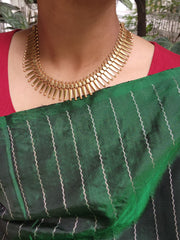 Antique gold polish necklace-Silver Neckpiece-CI-House of Taamara