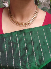 Antique gold polish necklace-Silver Neckpiece-CI-House of Taamara