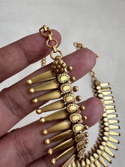 Antique gold polish necklace-Silver Neckpiece-CI-House of Taamara