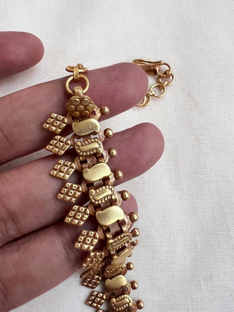 Antique gold polish necklace-Silver Neckpiece-CI-House of Taamara