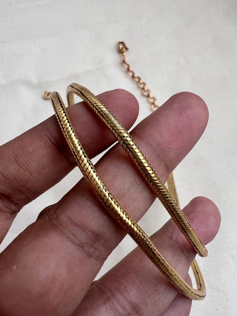 Antique gold polish necklace-Silver Neckpiece-CI-House of Taamara