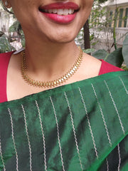 Antique gold polish necklace-Silver Neckpiece-CI-House of Taamara