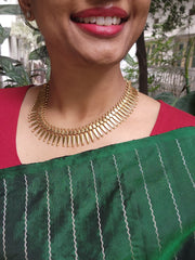 Antique gold polish necklace-Silver Neckpiece-CI-House of Taamara