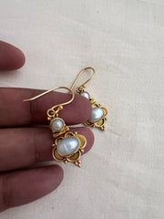 Antique gold polish pearl hangings-Earrings-CI-House of Taamara