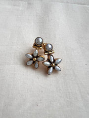 Antique gold polish pearl studs-Earrings-CI-House of Taamara