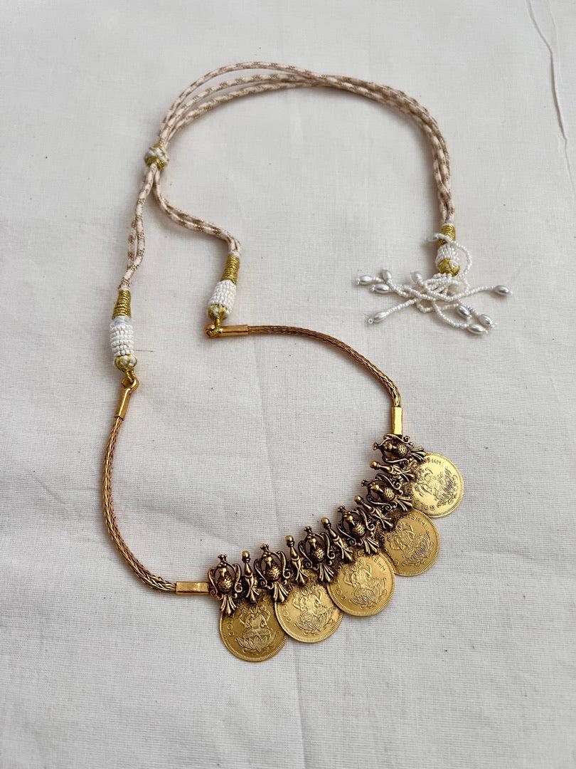 Antique gold polish short kasumala-Silver Neckpiece-CI-House of Taamara