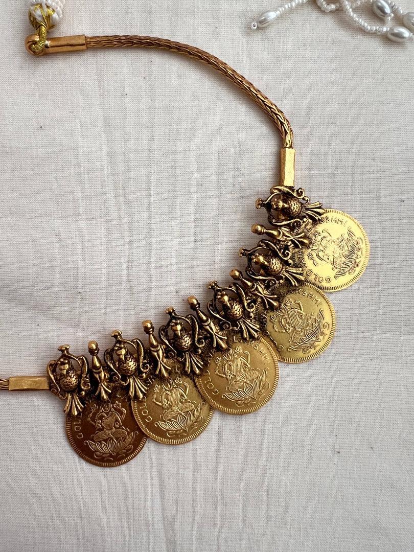 Antique gold polish short kasumala-Silver Neckpiece-CI-House of Taamara