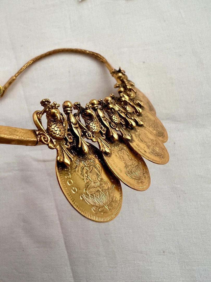 Antique gold polish short kasumala-Silver Neckpiece-CI-House of Taamara