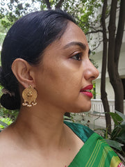 Antique gold polish studs-Earrings-CI-House of Taamara