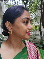 Antique gold polish studs-Earrings-CI-House of Taamara