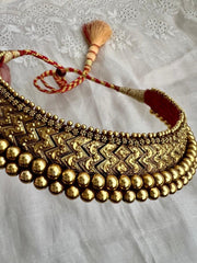 Antique gold polish thussi-Silver Neckpiece-CI-House of Taamara