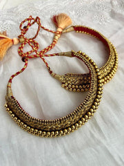 Antique gold polish thussi-Silver Neckpiece-CI-House of Taamara