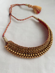 Antique gold polish thussi necklace-Silver Neckpiece-CI-House of Taamara