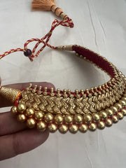 Antique gold polish traditional thussi choker necklace-Silver Neckpiece-CI-House of Taamara