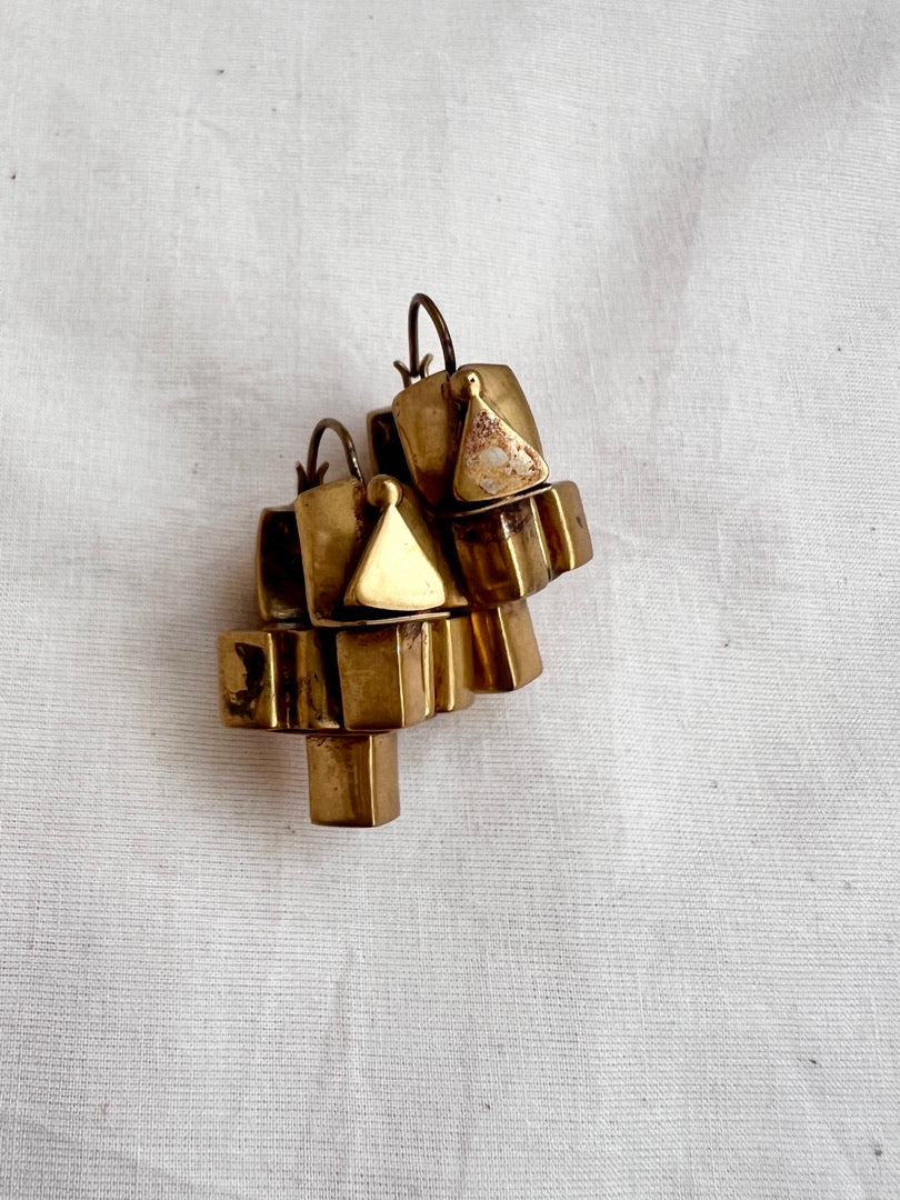 Antique gold polish vintage style thandatti earrings-Earrings-CI-House of Taamara