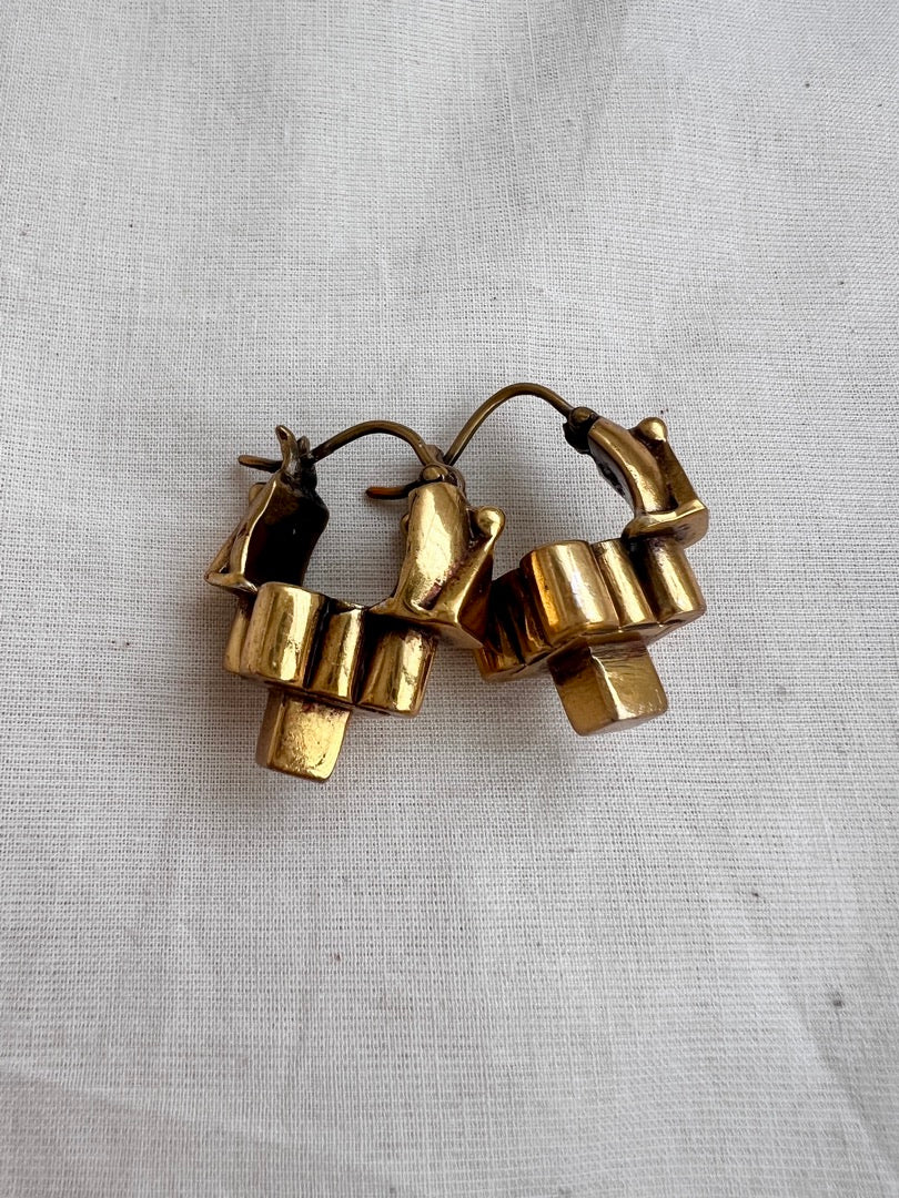 Antique gold polish vintage style thandatti earrings-Earrings-CI-House of Taamara