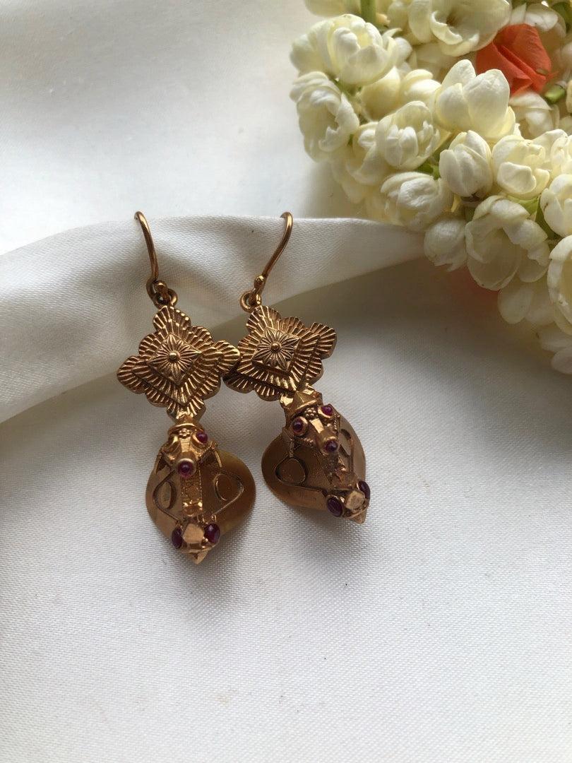 Antique polish hook earrings-Earrings-PL-House of Taamara