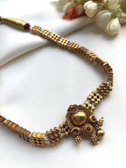 Antique polish vintage style adiga choker-Silver Neckpiece-PL-House of Taamara