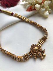 Antique polish vintage style adiga choker-Silver Neckpiece-PL-House of Taamara