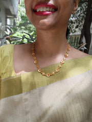 Antique style gold polish flower necklace-Silver Neckpiece-CI-House of Taamara