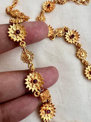 Antique style gold polish flower necklace-Silver Neckpiece-CI-House of Taamara