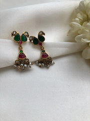 Antique style kundan earrings-Earrings-PL-House of Taamara