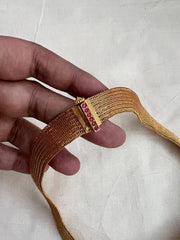 Antique style mesh necklace with peacock-Silver Neckpiece-CI-House of Taamara