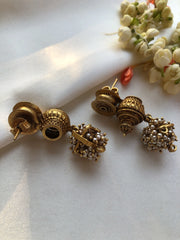 Antique style pearl bunch earrings-Earrings-PL-House of Taamara