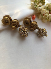 Antique style pearl bunch earrings-Earrings-PL-House of Taamara