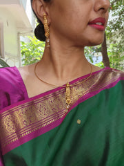 Antique style pendant with pearls bunch & earrings SET-Silver Neckpiece-PL-House of Taamara