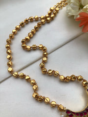 Astapatti beads with kundan necklace-Silver Neckpiece-PL-House of Taamara