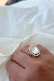 Big oval ring with small moissanites around-Silver finger ring-EZ-House of Taamara