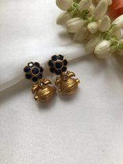 Blue flower earrings-Earrings-PL-House of Taamara