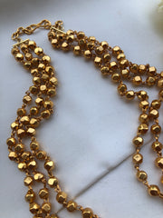 Blue kundan pendant with Pearls mala-Silver Neckpiece-PL-House of Taamara