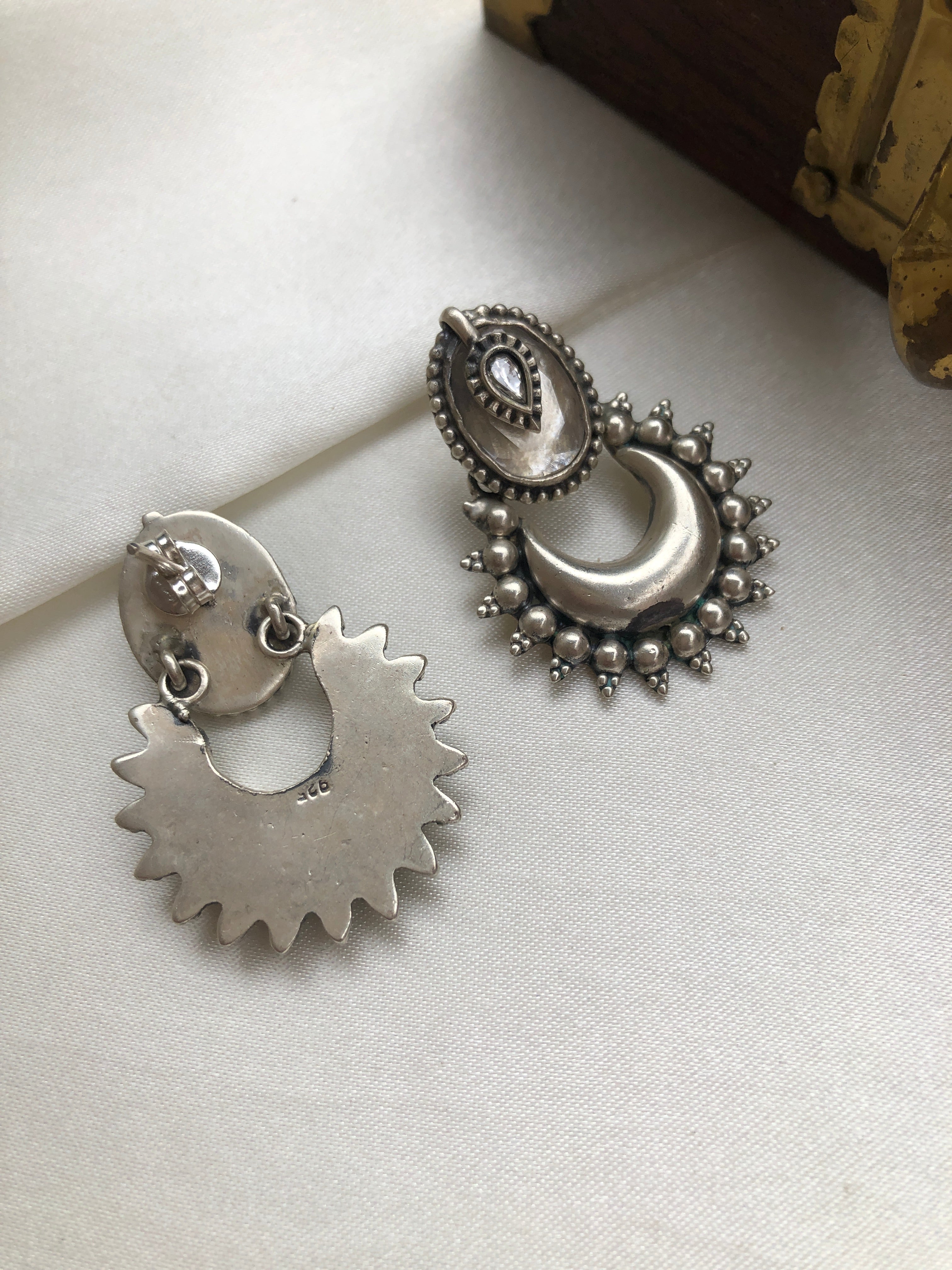 Chaand bali kundan earrings-Earrings-PL-House of Taamara