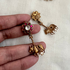 Cow Motif Earrings (MADE TO ORDER)-Earrings-CI-House of Taamara