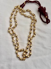 Double layer wax beads chain with gold polish beads-Silver Neckpiece-CI-House of Taamara