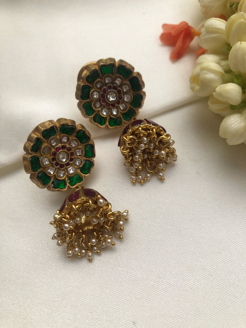 Kundan jhumkas