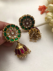 Kundan jhumkas