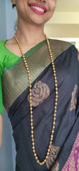 Gold Beads Single line 24" Necklace-Silver Neckpiece-CI-House of Taamara
