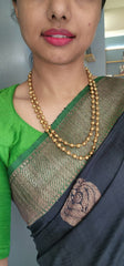 Gold Beads Single line 24" Necklace-Silver Neckpiece-CI-House of Taamara