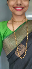 Gold Beads Single line 24" Necklace-Silver Neckpiece-CI-House of Taamara