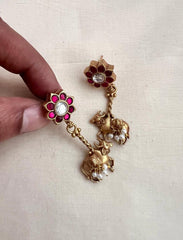 Gold polish cow hangings-Earrings-CI-House of Taamara
