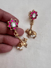 Gold polish cow hangings-Earrings-CI-House of Taamara