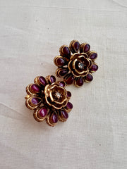 Gold polish flower studs-Earrings-CI-House of Taamara