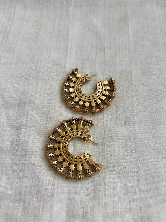 Gold polish half hoop earrings-Earrings-CI-House of Taamara
